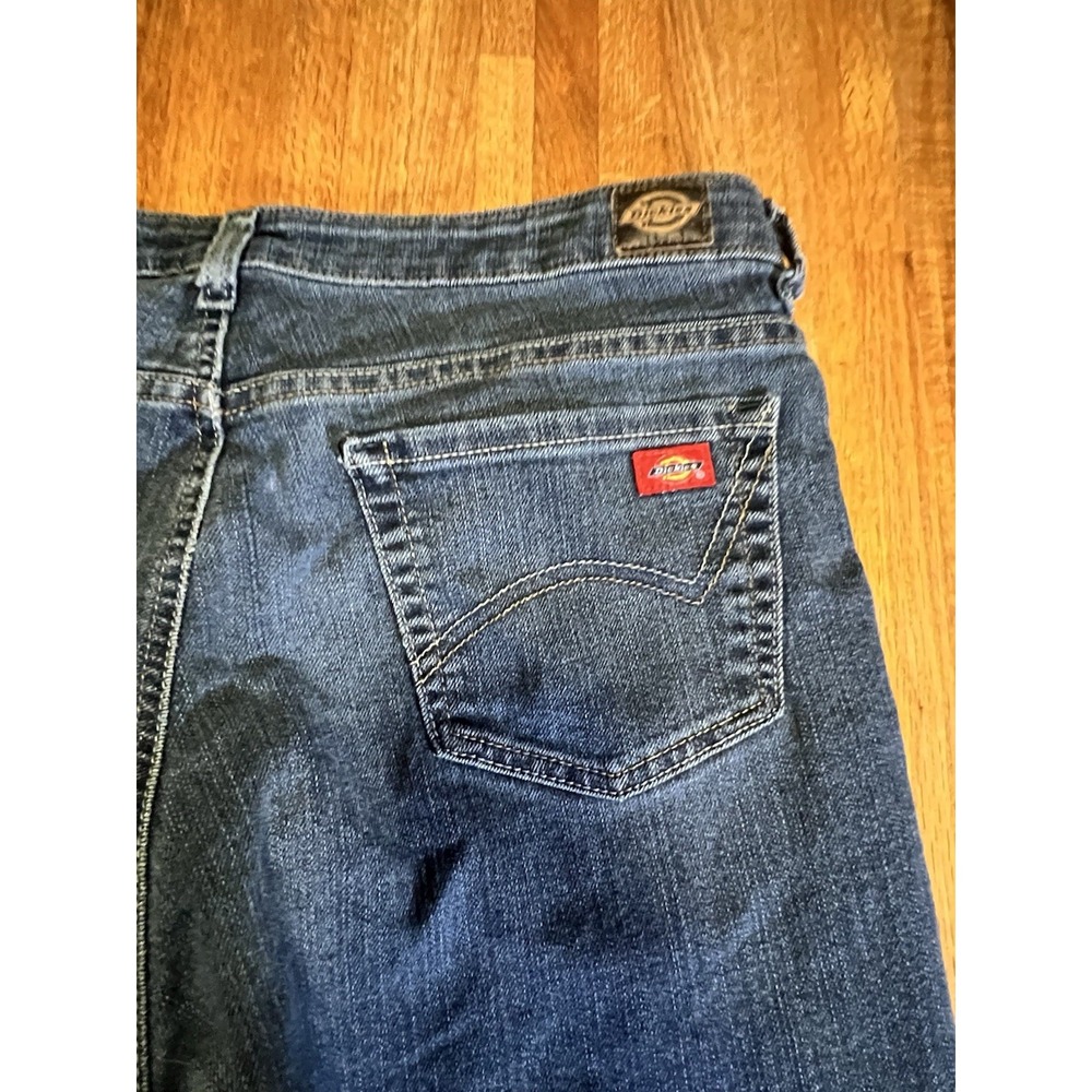 Dickies Women 10 Regular Blue Denim Stretch Bootcut Relaxed Y2K Retro‎ Jeans - Picture 9 of 9